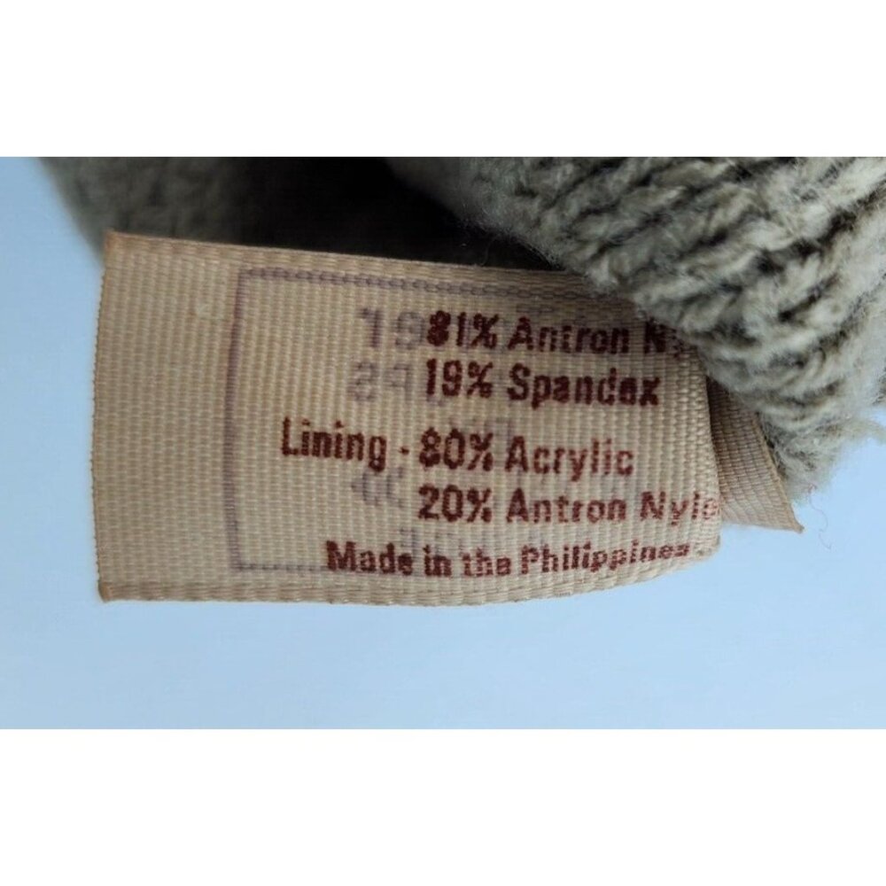 VTG Aris Isotoner Tan Women‎ Fleece Lined Gloves Suede Brown Trim Warm Ups Large - Picture 6 of 6